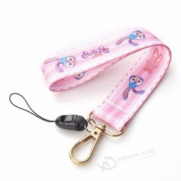 custom printed polyester wrist short lanyard