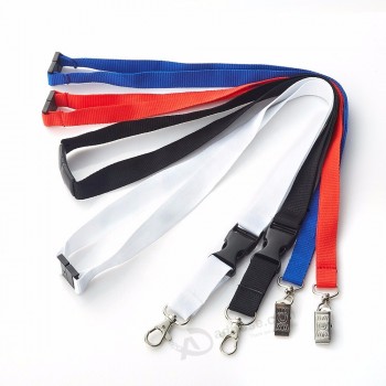 customized color attachments polyester textile plain lanyard