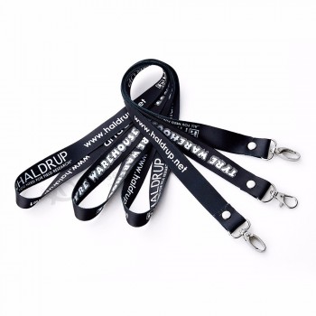 logo branded polyester lanyard boeing keychain woven lanyard with carabiner