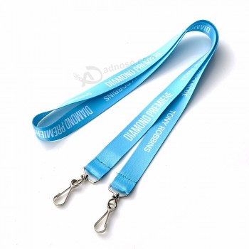 ID card lanyard with logo with Two metal hook