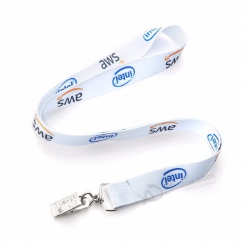 Sublimation Printing Custom Logo ID Card Lanyards with Alligator Clips