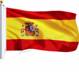 Zujubelnde gelbe rote Farbe der Fußballmannschaft kopiert Spanien-Landesflagge