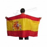 promotional sports fan spain body flag cape with national flag