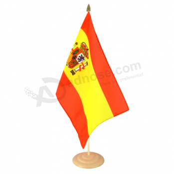 カスタムサイズのデスクスタンドスペイン国旗ミニスペインテーブルフラグ