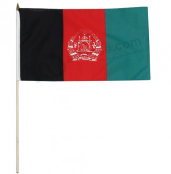 bandeira de mão nacional afegã de poliéster de alta qualidade
