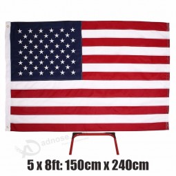 150x240 cm bandiere USA pieghevoli 5x8ft bandiera nazionale americana americana stelle ricamate strisce cucite bandiera degli stati uniti decorazione domestica