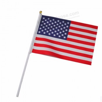 5 pcs bandeira americana mão onda bandeiras 14 * 21 cm EUA / EUA bandeiras nacionais celebração desfile bandeira fornecimento de transporte da gota