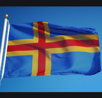 Аландские острова баннер яркий цвет Аландские острова флаг
