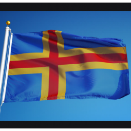 Aland Islands Banner Vivid Color Aland Islands Flag