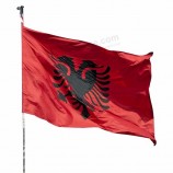 Hecho a medida de alta calidad de diferentes tamaños 2x3ft 4x6ft 3x5ft tela de poliéster bandera nacional del país bandera albanesa