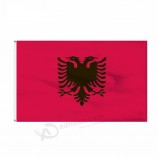 venta al por mayor de encargo superior de alta gama de doble lado albania bandera de país personalizada