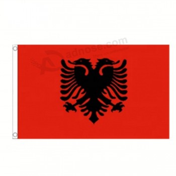 groothandel custom hoge kwaliteit gedrukt 3x5 polyester albanië natie vlag