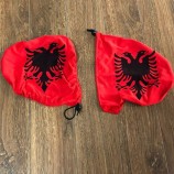 Heet verkoop spandex en polyester Albanië auto zijspiegel vlag