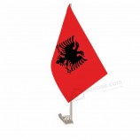 venta al por mayor personalizado 30 * 45 cm albania bandera de la ventana del coche para la promoción