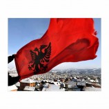 Низкая цена оптом национальный флаг открытый висит на заказ 3x5ft печати полиэстер албанский флаг
