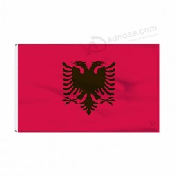 bandiera albania 3x5 all'ingrosso di alta qualità, bandiera albania personalizzata