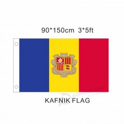 Großhandel benutzerdefinierte andorra flagge europa nationalflagge auf der ganzen welt heißer verkauf waren 3x5ft 150x90 cm banner