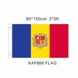 卸売カスタムアンドラ旗ヨーロッパ国旗世界中ホット販売商品3x5ft 150x90cmバナー