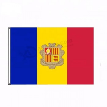 factory custom 100% polyester outdoor 3*5 country fabric printing andorra world flag