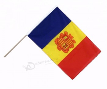 Großhandel benutzerdefinierte hochwertige Andorra Hand wehende Flaggen