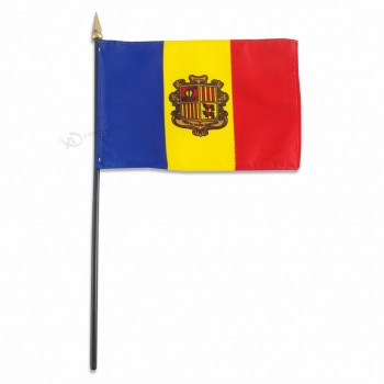 Comercio al por mayor de alta calidad personalizada andorra hans ondeando la bandera nacional