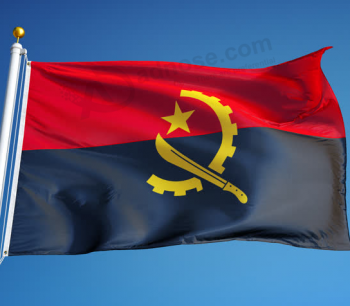 Venta caliente poliéster bandera nacional del país de angola