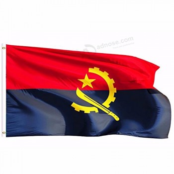 Bandiera nazionale angola in poliestere stampa digitale 3x5ft