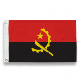 tamanho padrão 100% poliéster angola bandeira nacional