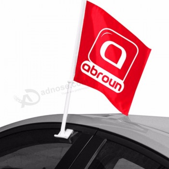 aangepaste logo auto vlag auto vlag met plastic stok