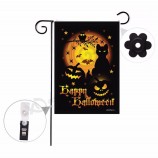 Sackleinen Halloween Garten Flagge Set mit Stahl Garten Flagge stehen