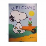 Verkaufsschlagerleinwand snoopy blaue Linie Gartenflagge