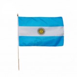 polyester sport hand waving flag with argentina flag design