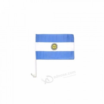 2019 banderas de automóviles argentina de stock barato personalizado al por mayor con poste de plástico
