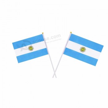 卸売カスタムアルゼンチンフェスティバル絶賛手を振って飛行旗手持ちフラグ