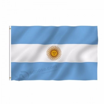kundenspezifische umweltfreundliche bedruckbare Polyester-Großhandelsleinwand die Sicherheitsargentinien-Staatsflagge