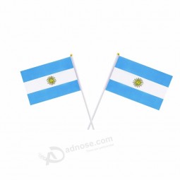 Großhandel benutzerdefinierte hohe Qualität Argentinien Festival Rave Hand winken fliegende Flagge Hand Flagge