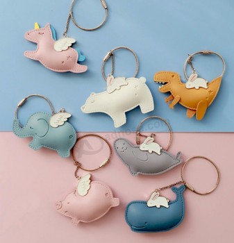 Wholesale Bulk Custom PU Leather Keychain Cute Logo Keychain