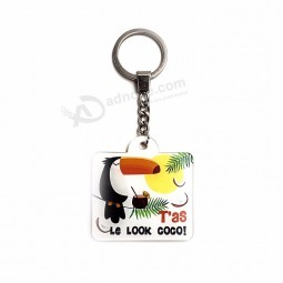 custom doorzichtige plastic dubbelzijdige bedrukte acryl sleutelhanger