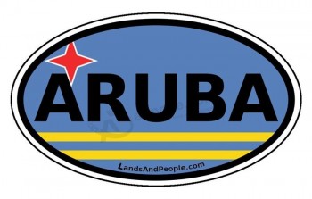 Оптовая пользовательские высокое качество Аруба флаг Автомобиля наклейка на бампер этикета овальные