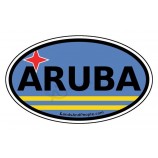 wholesale custom high quality aruba flag Car bumper sticker decal oval