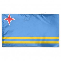 아루바 국기 폴리 에스터 국기 실내 / 야외 배너 플래그 3x5 최고의 선물
