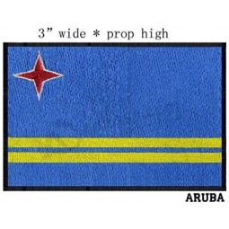 Großhandel benutzerdefinierte Aruba Flagge Eisen auf Patch 3 x 2 Zoll