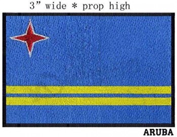 Großhandel benutzerdefinierte Aruba Flagge Eisen auf Patch 3 x 2 Zoll