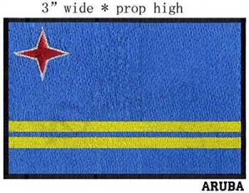 bandiera aruba personalizzata all'ingrosso ferro sulla patch 3 x 2 pollici