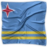 Chunlei Frauen Aruba Flagge Polyester Einstecktuch Mulipurpose Seidenschal Halstuch Halstuch Haar Schal