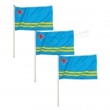 bandiera aruba personalizzata all'ingrosso in fabbrica 12 x 18 pollici - 3 pezzi