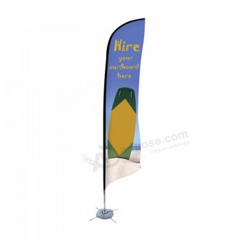 bandera de swooper de pluma de banner de publicidad de curva completa sin viento