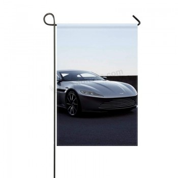 Оптовый пользовательский сад флаг Aston Мартин db10 серебряный вид сбоку 12x18 дюймов