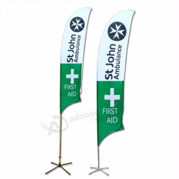 100% gebreide polyester op maat gemaakte outdoor swooper vlag