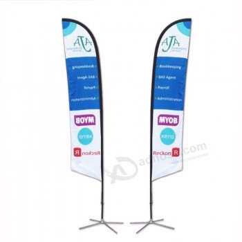 trading display polyester flex birthday feather shape flying banner